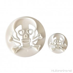 Slendima Creative 2Pcs Eco-friendly Plastic Skull Head Biscuits Cutter Halloween Party Cookies Mold Pastry Fondant Cake Decorating Supplies - White - B07GDNVVS6